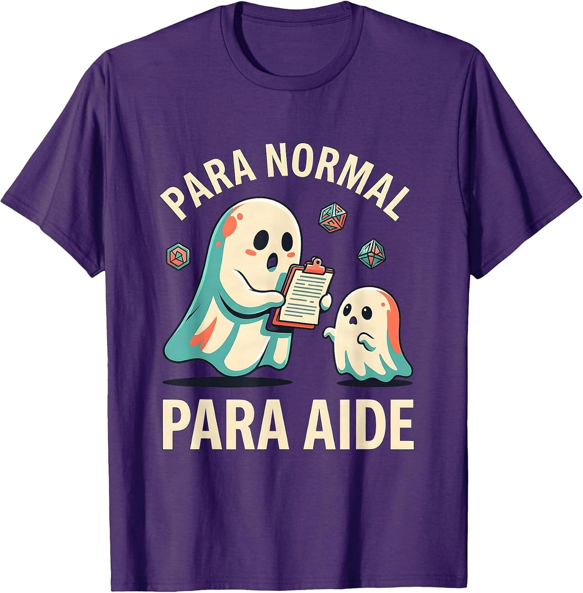 Para Normal Para Aide Ghost Pun Halloween Paraprofessional T-Shirt - Purple