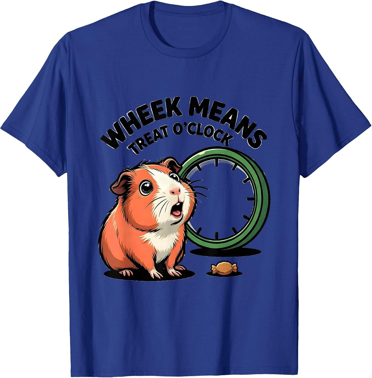 Wheek Means Treat O'Clock Funny Guinea Pig Pet Lover Gift T-Shirt - Royal Blue