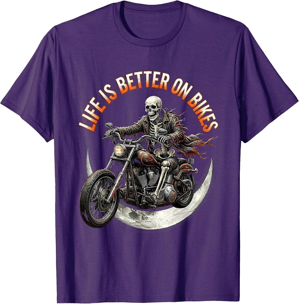 Life Is Better On Bikes Motorcycle Design T-Shirt - Purple