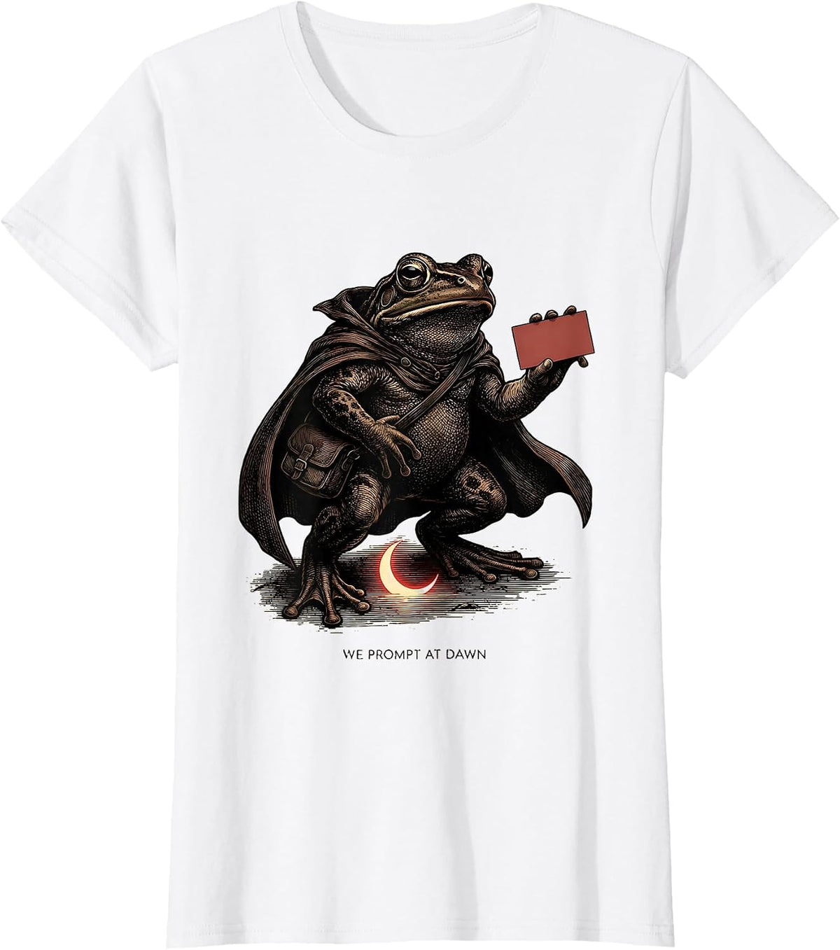 We Prompt At Dawn Funny Frog Teacher Back to School T-Shirt - White