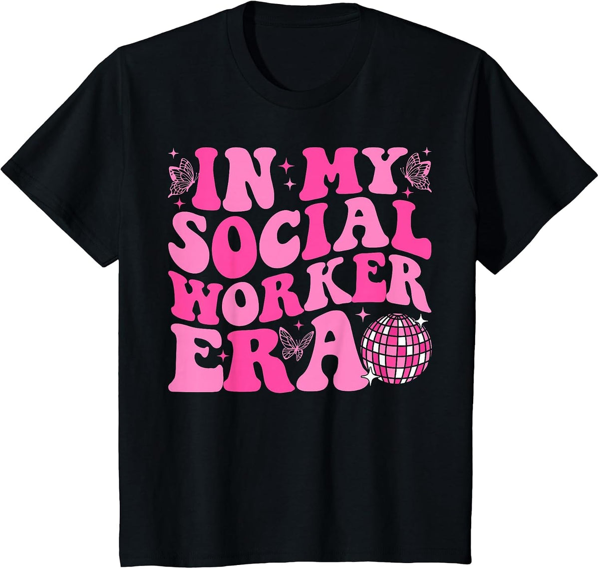 in My Social Worker Era Groovy Social Worker Graduation T-Shirt - Black