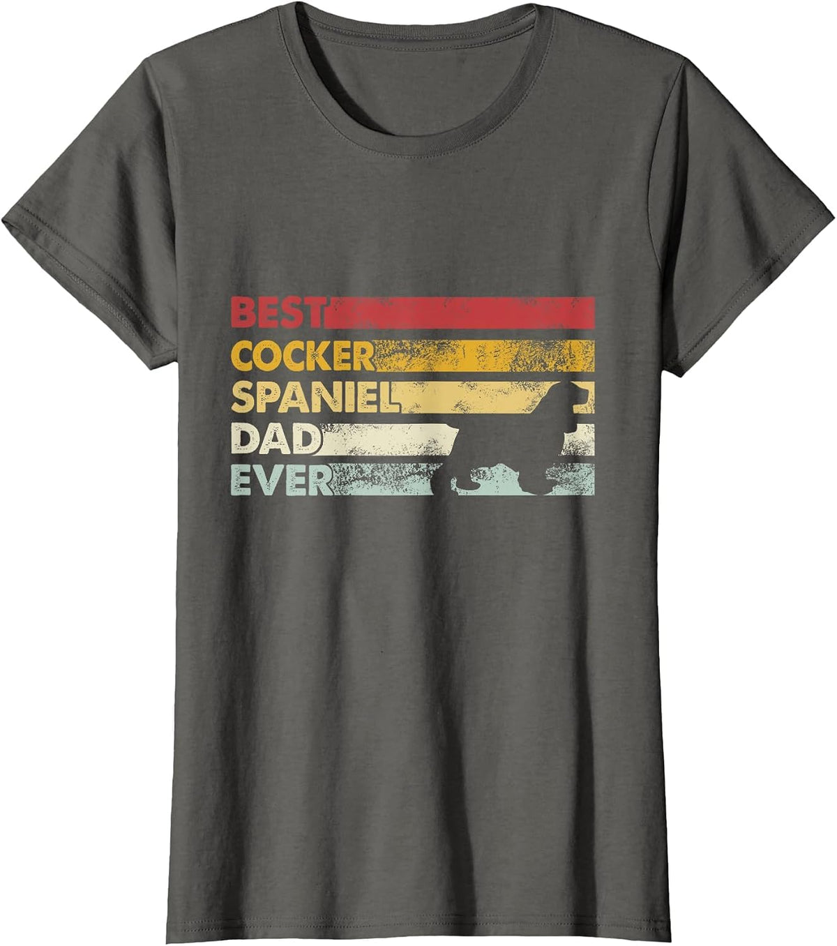 Best Dog Dad Ever - Father Cocker Spaniel T-Shirt - Asphalt Grey