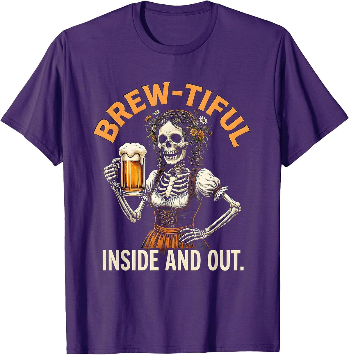 Men's Brew-tiful Inside And Out Oktoberfest Design T-Shirt - Purple