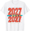 Men's We Cross Into 2027 Together Memphis Postmodern Family Party T-Shirt - White