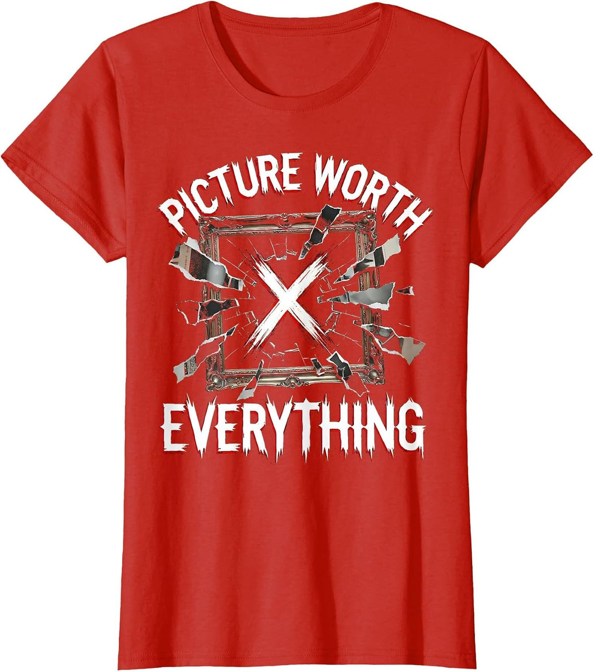 Picture Worth Everything Graphic Design T-Shirt - Red