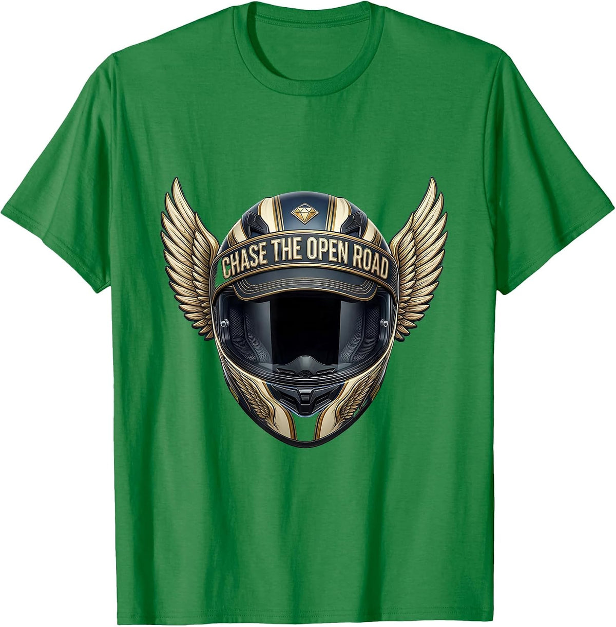 Men's Chase the Open Road Motorcycle Graphic T-Shirt - Kelly Green