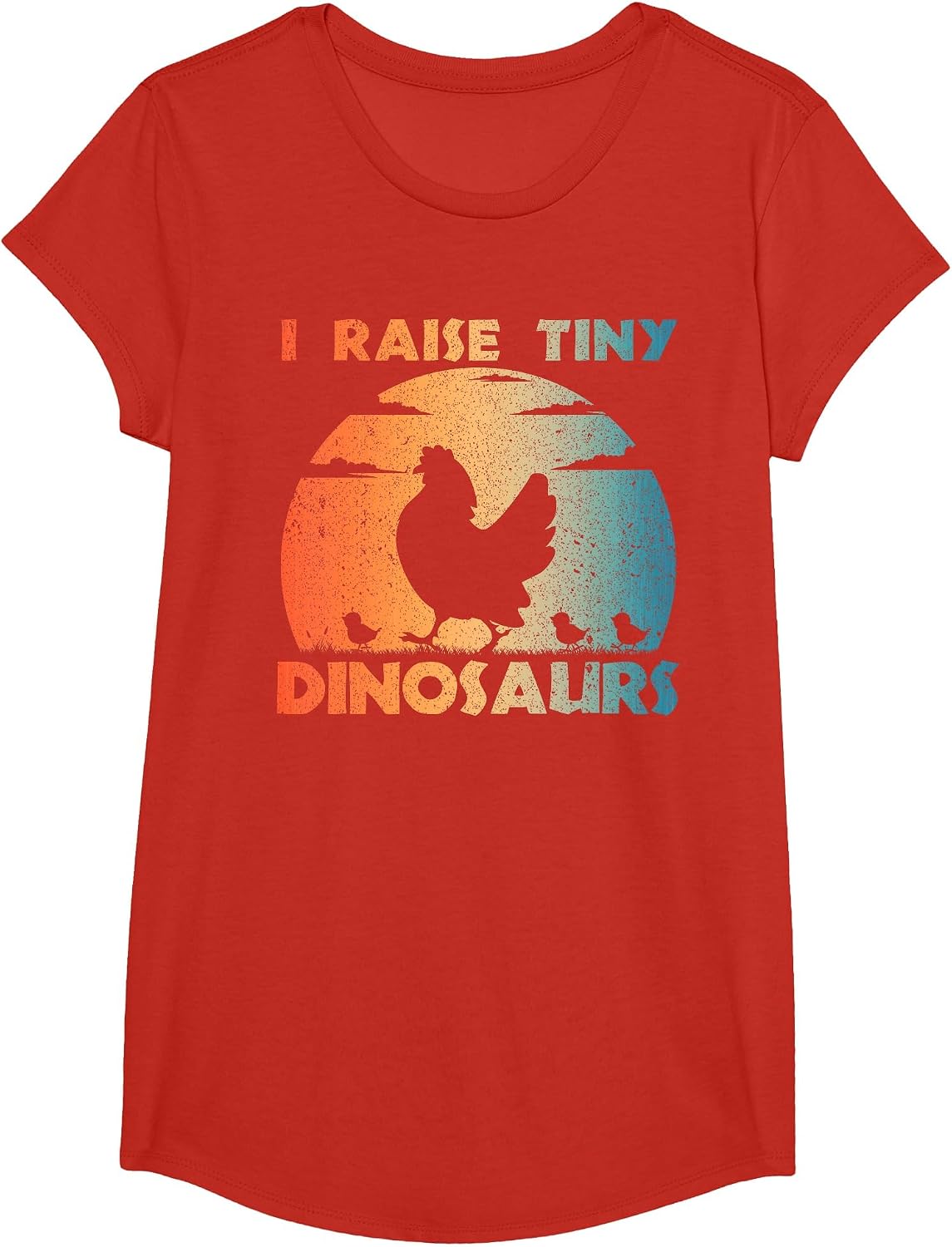 Cool Chicken Design for Men Women Farm Lover Chicken Farmer T-Shirt - Girls Red