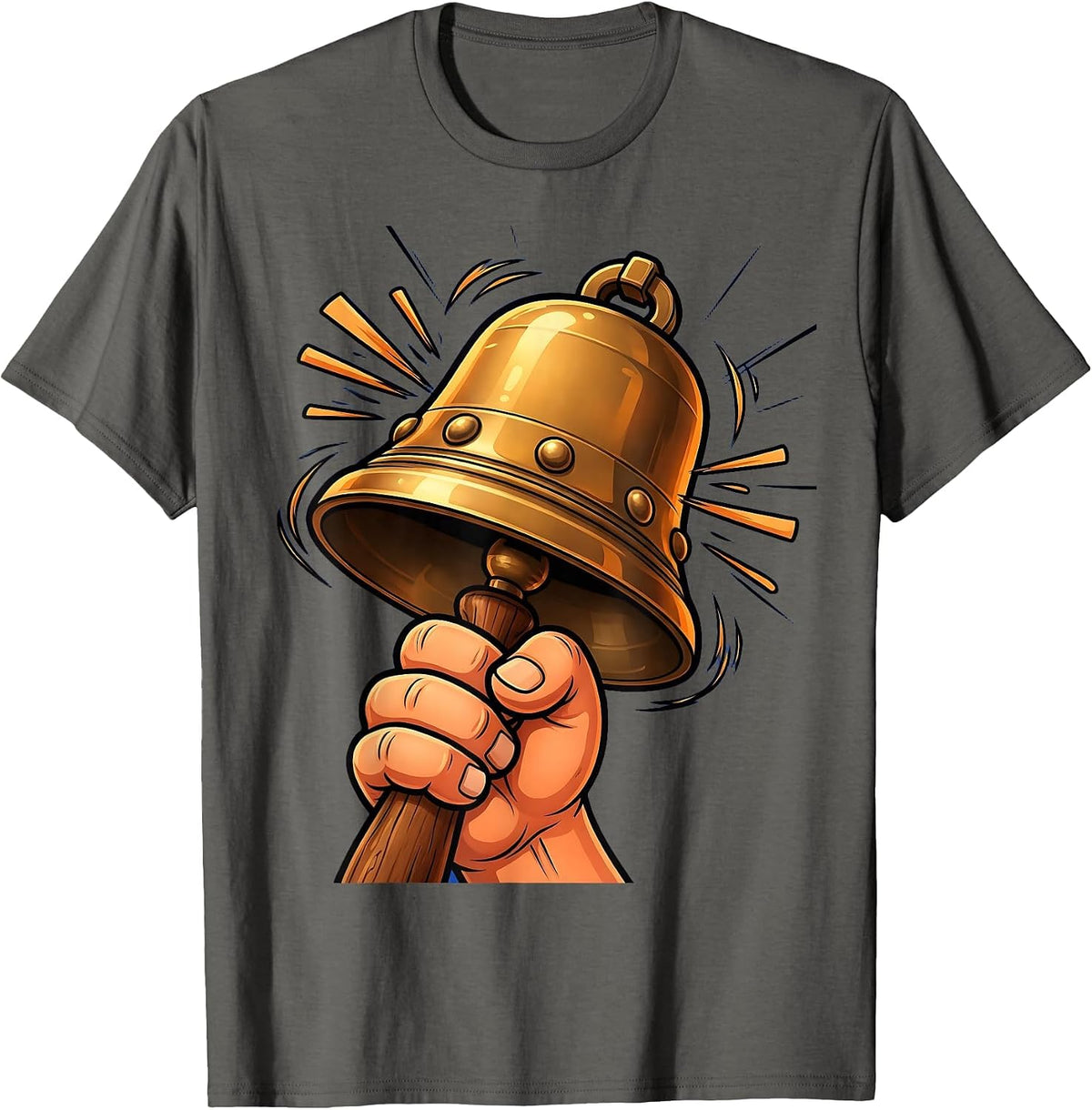 Middle School Teacher Vintage School Bell Graphic T-Shirt - Asphalt Grey
