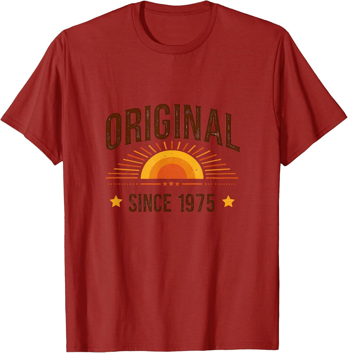 Original Since 1975 Vintage Birth Year Design T-Shirt - Cranberry Red