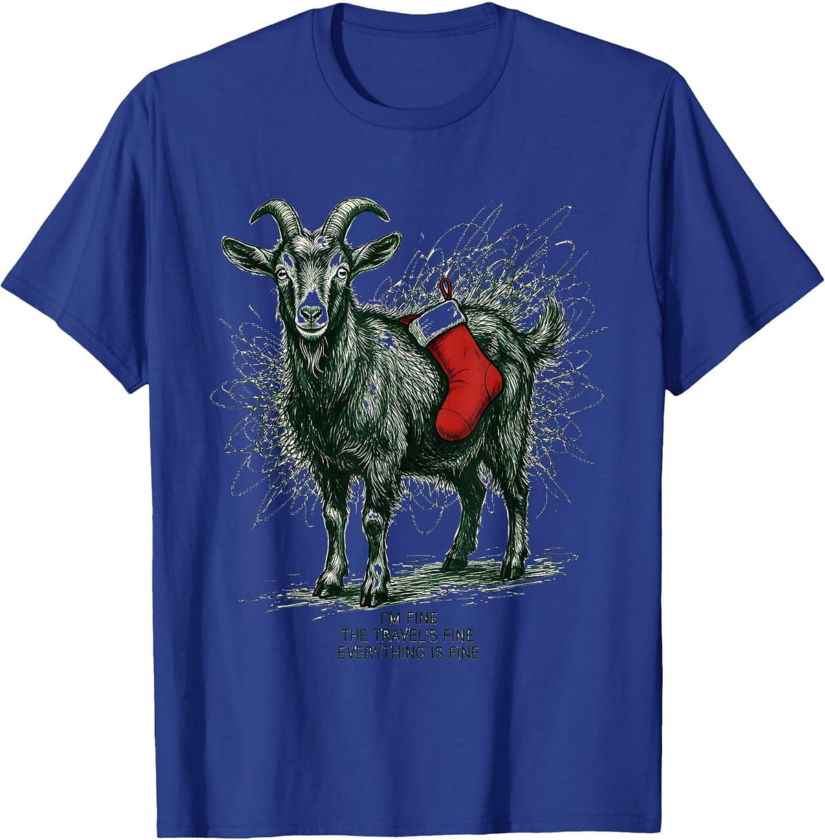 Men's I'm Fine, The Travel's Fine, Everything Is Fine Funny T-Shirt - Royal Blue