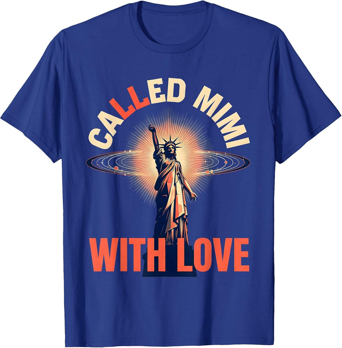 Men's Called Mimi With Love Grandma Design T-Shirt - Royal Blue