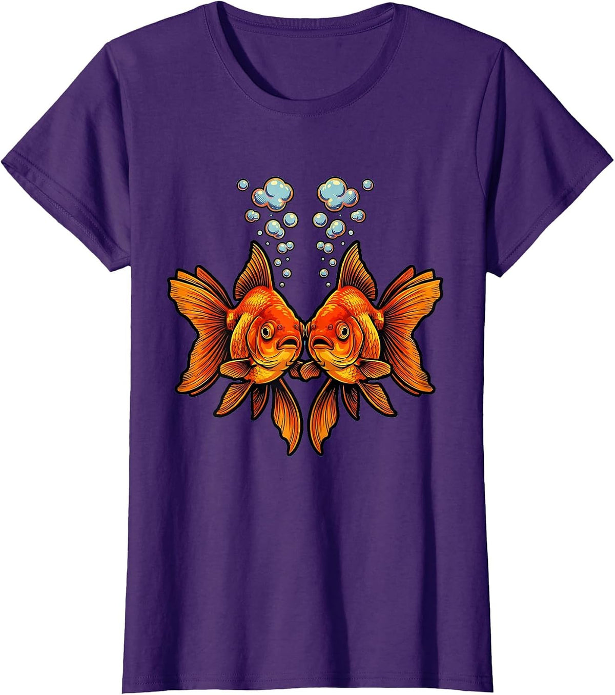 Women's Twin Day Matching Goldfish Spirit Week Design T-Shirt - Purple