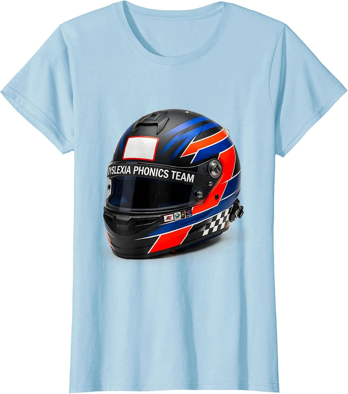 Women's Dyslexia Phonics Team Racing Livery Dyslexia Teacher Squad T-Shirt - Baby Blue