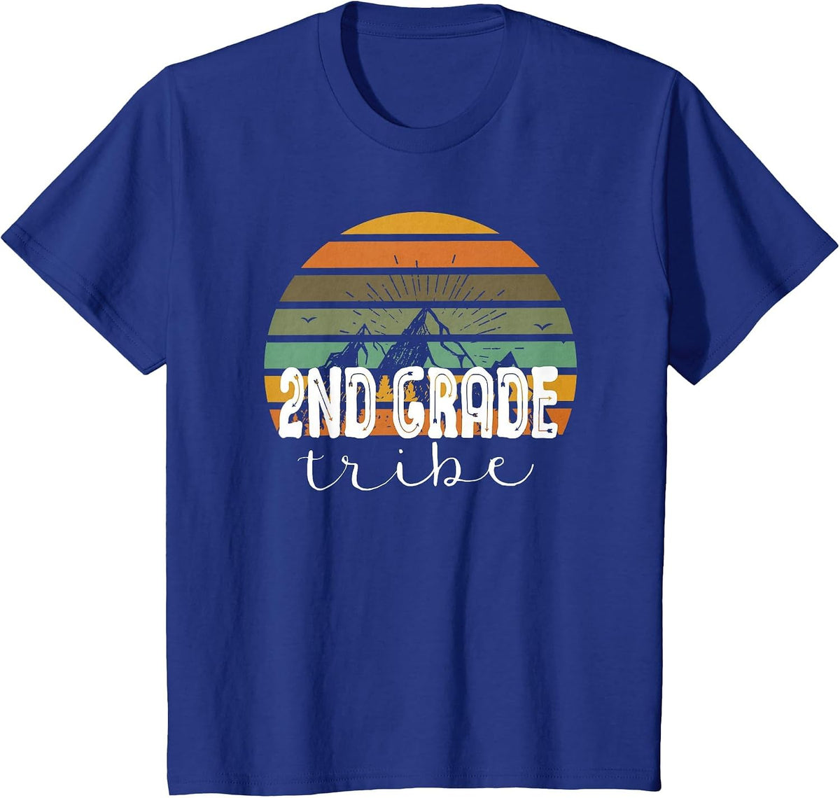 Second Grade Tribe Teacher Student Team 2nd Grade Retro T-Shirt - Royal Blue