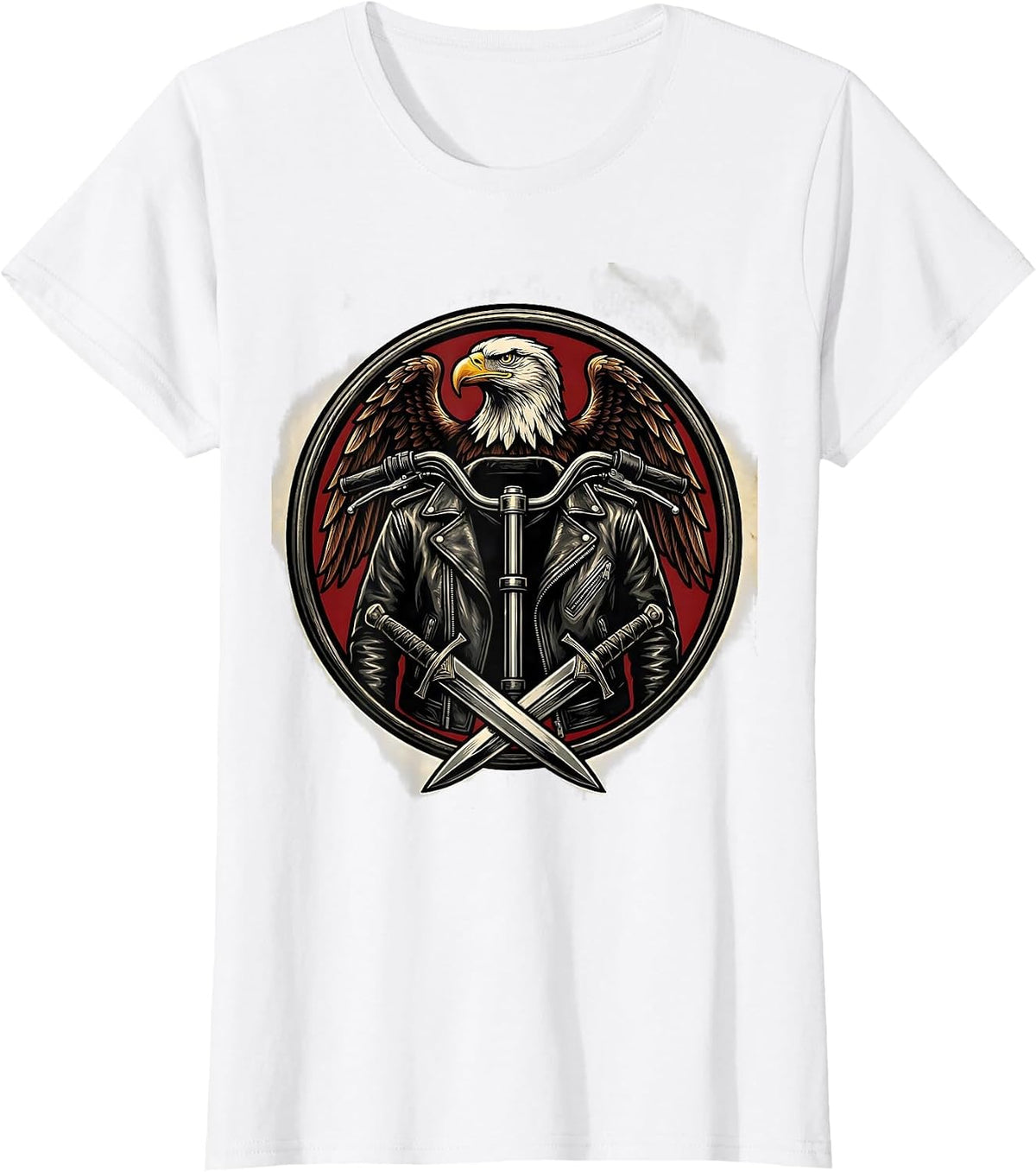 Vintage Motorcycle Jacket Graphic Tee T-Shirt - White