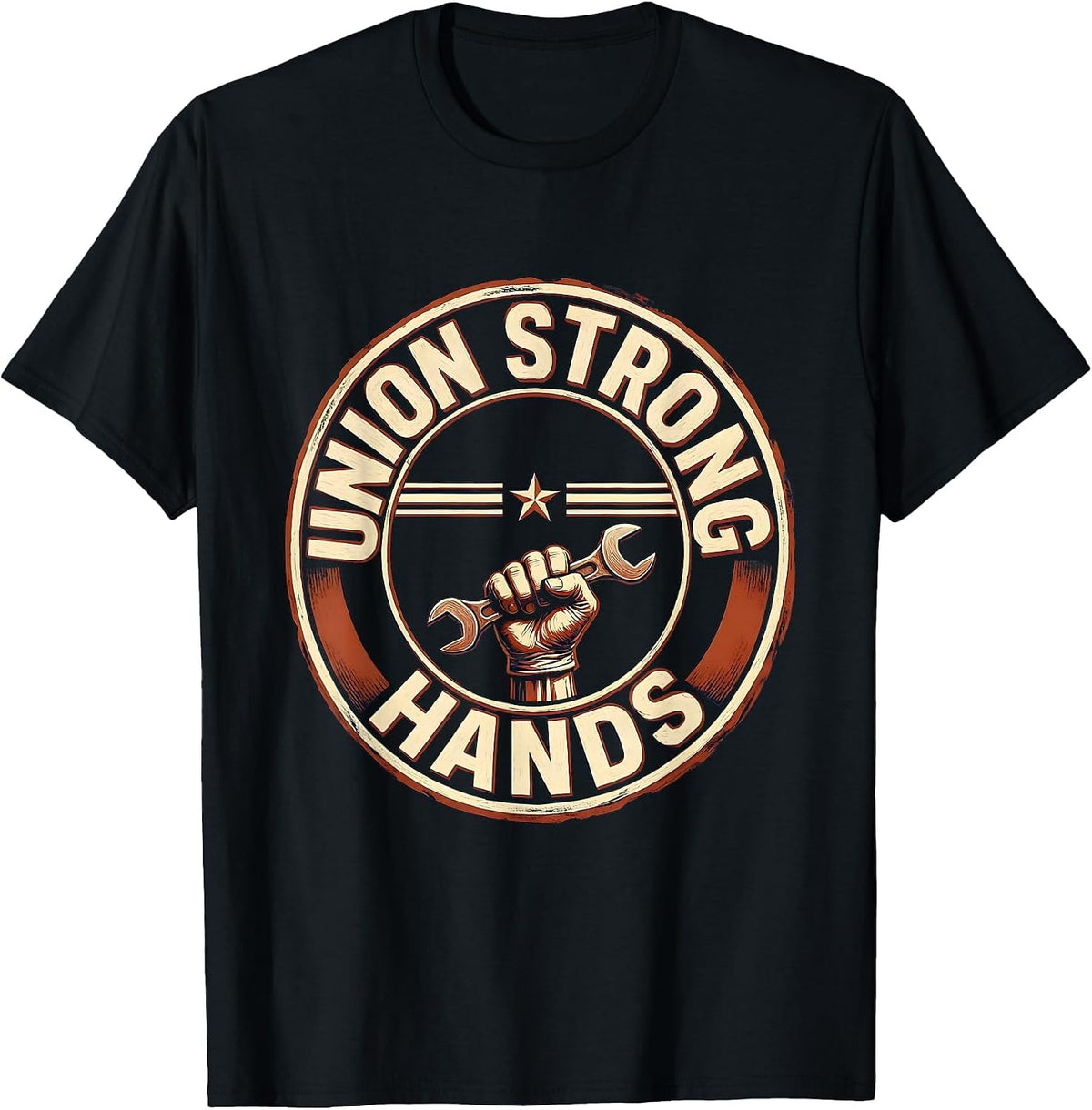 Men's Union Strong Hands Skilled Trade Worker Labor Day T-Shirt - Black