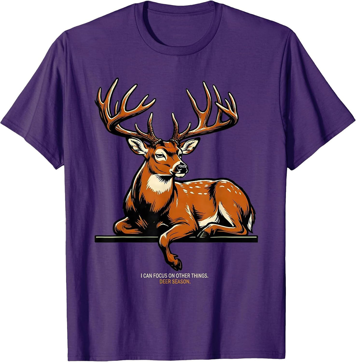 Men's I Can Focus On Other Things Deer Season Funny Dad T-Shirt - Purple
