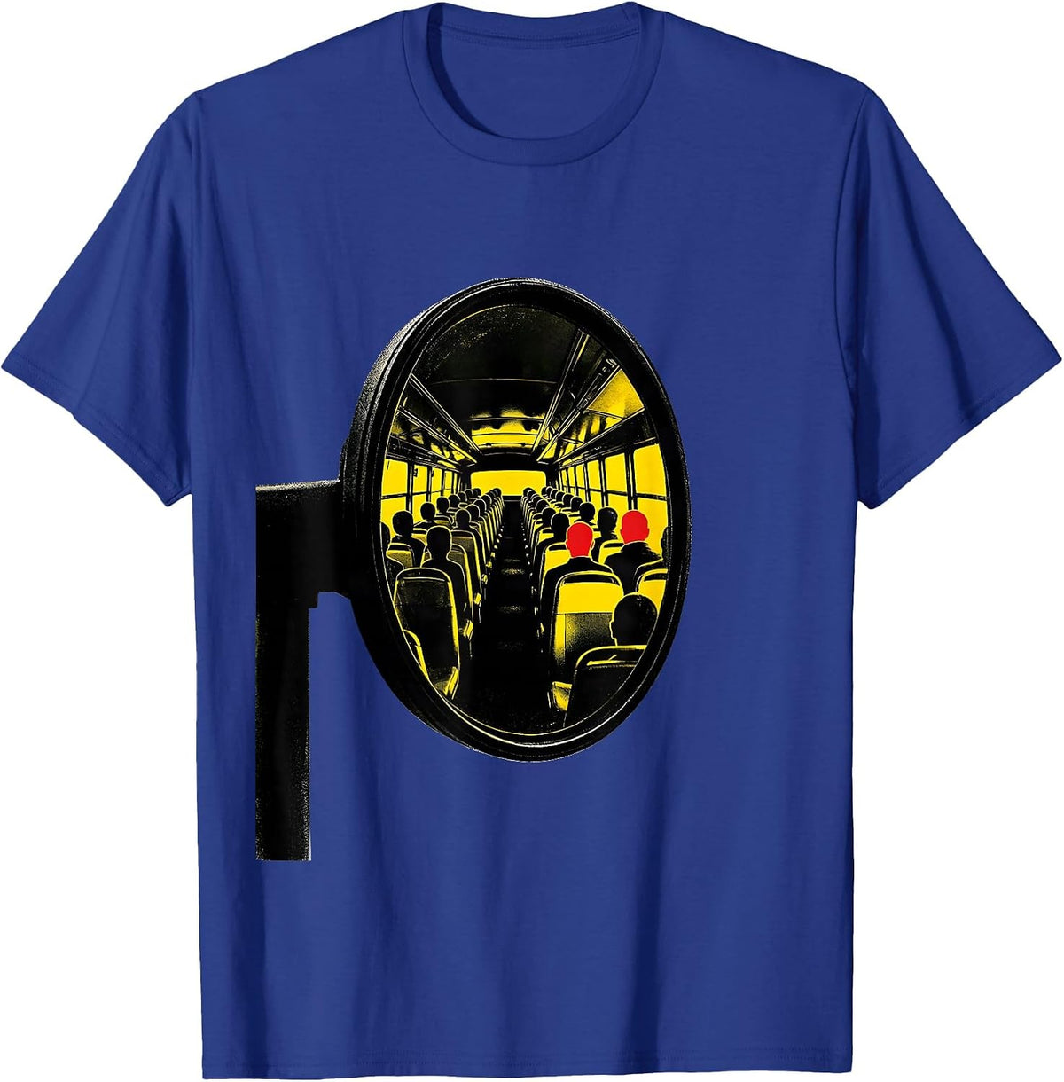 Men's School Bus Mirror Funny School Bus Driver Humor T-Shirt - Royal Blue