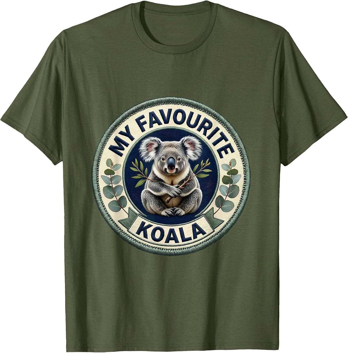 Men's My Favourite Koala Cute Kawaii Koala Lover Animal Humor T-Shirt - Olive Green