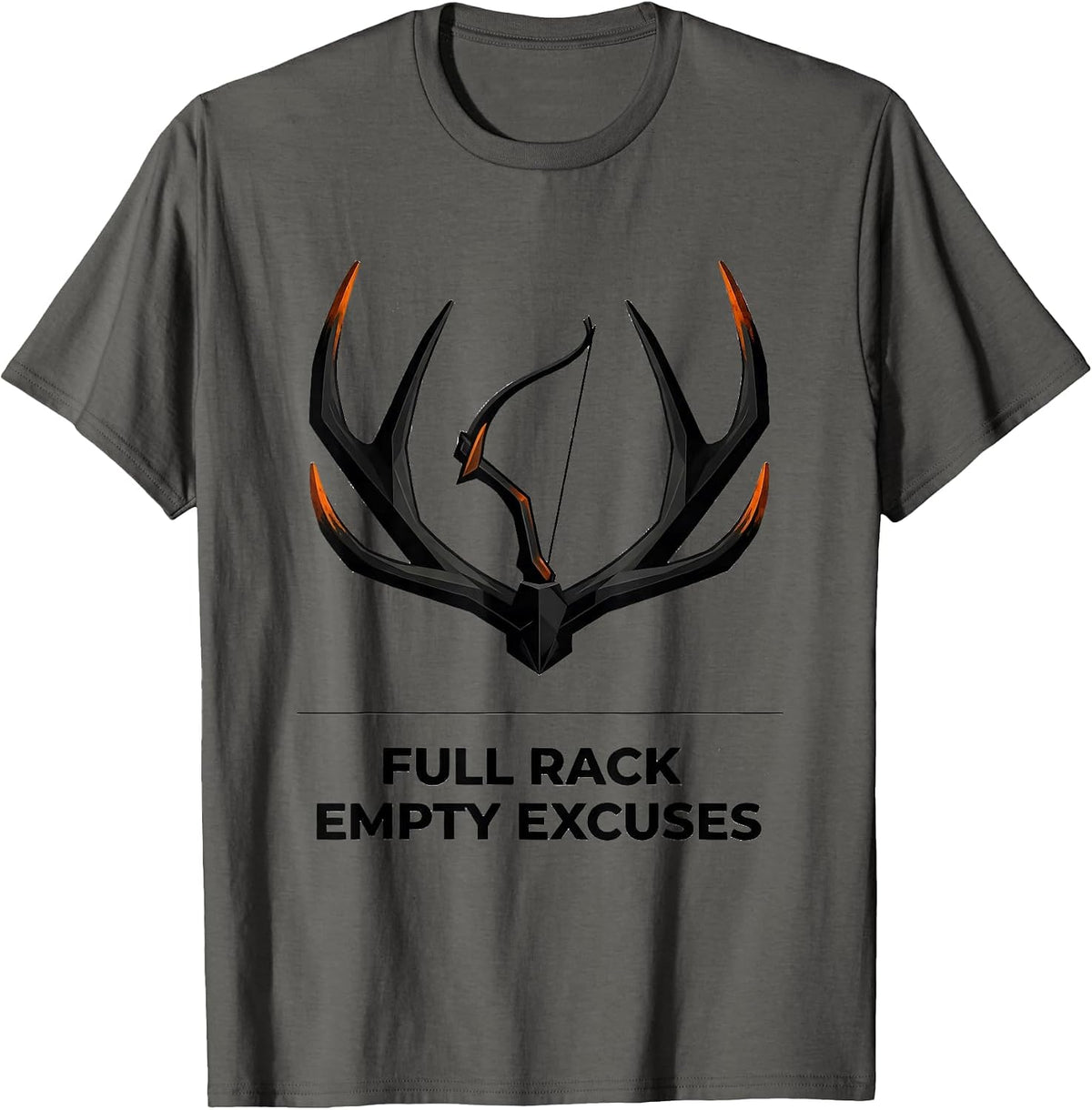 Men's Full Rack Empty Excuses Funny Deer Hunting Hunter Dad Gift T-Shirt - Asphalt Grey