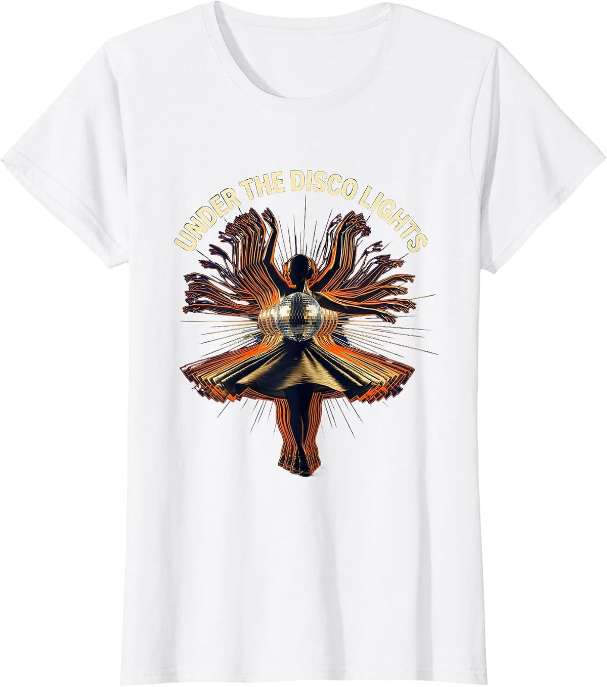 Under the Disco Lights Groovy Women Design T-Shirt - White