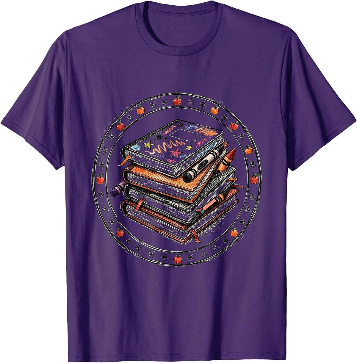 2nd Grade Teacher Composition Notebooks Graphic T-Shirt - Purple