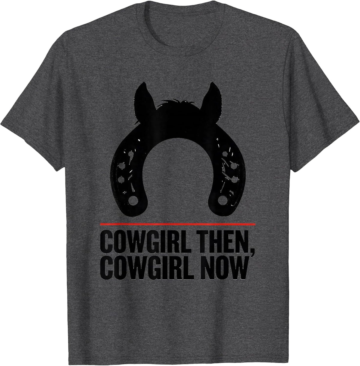 Cowgirl Then, Cowgirl Now Vintage Western Retro Cowgirl T-Shirt - Dark Heather Grey