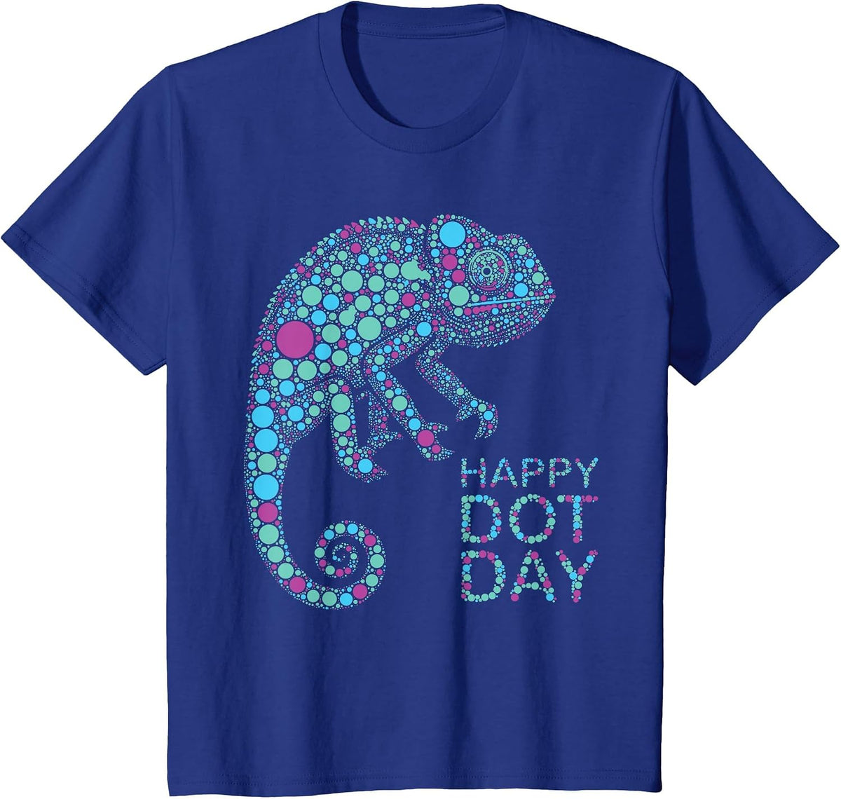 Happy Dot Day Chameleon Colorful for Teachers and Students T-Shirt - Royal Blue