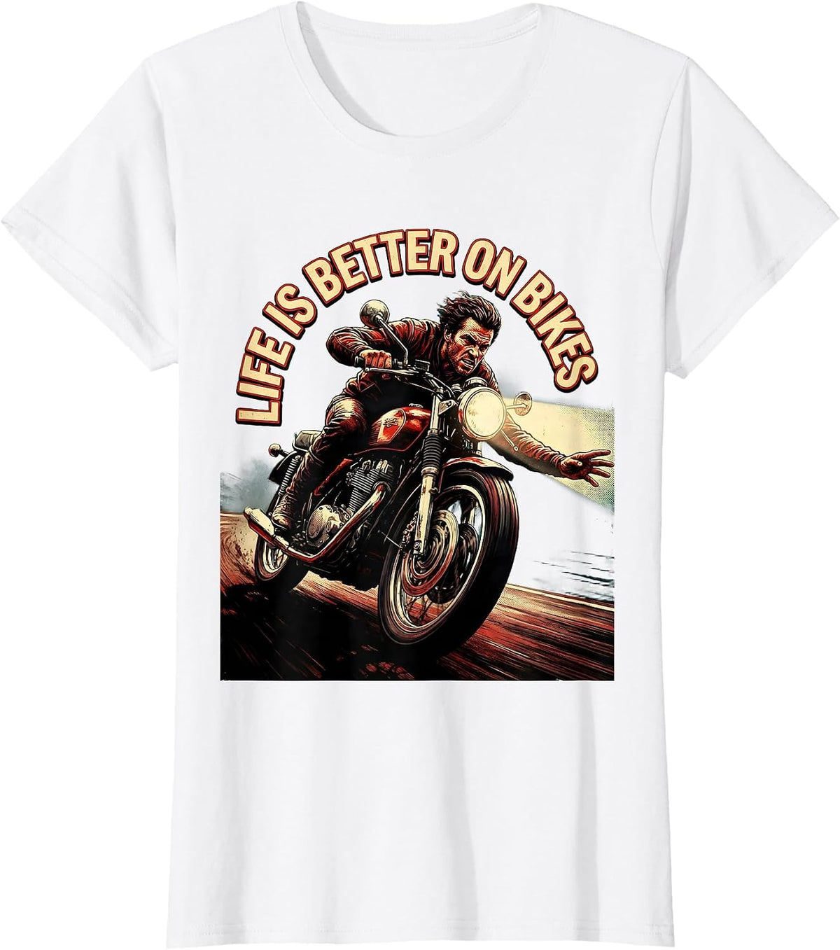 Women's Life Is Better On Bikes Cycling Design T-Shirt - White