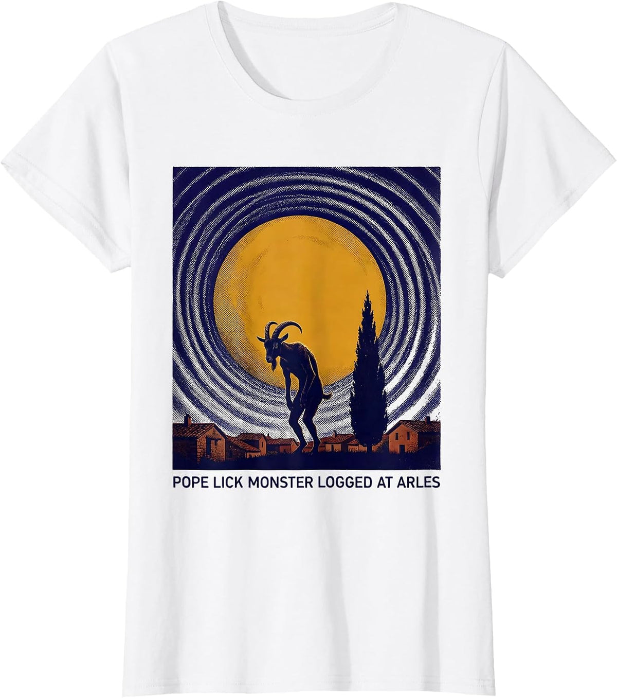 Pope Lick Monster Logged At Arles Funny Cryptid Art Parody T-Shirt - White