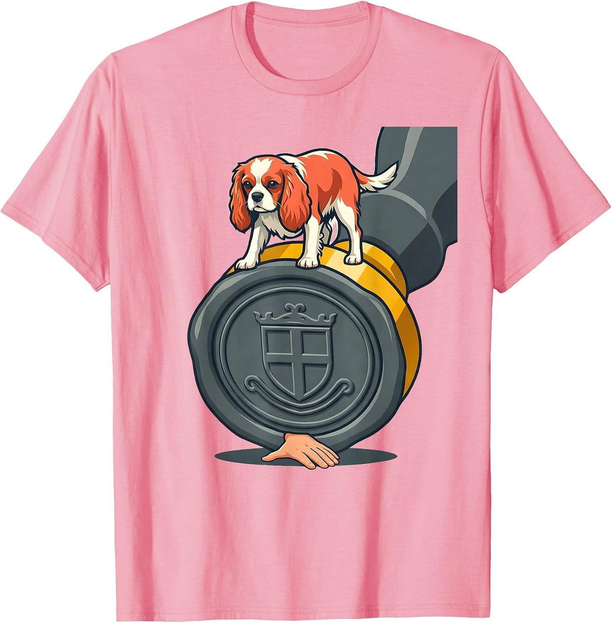Men's Cavalier King Charles Spaniel Wax Seal Dog Owner Humor T-Shirt - Pink