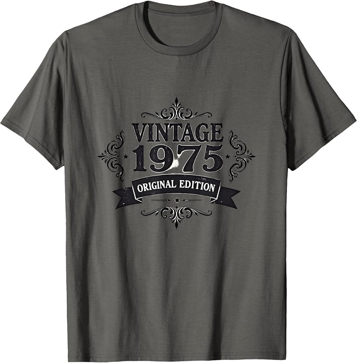 Vintage 1975 Original Edition Retro Design T-Shirt - Asphalt Grey