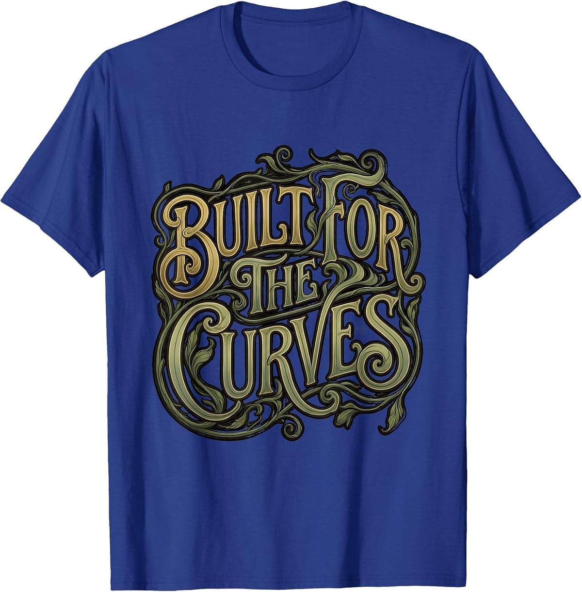 Built for the Curves Motorcycle Rider Design T-Shirt - Royal Blue