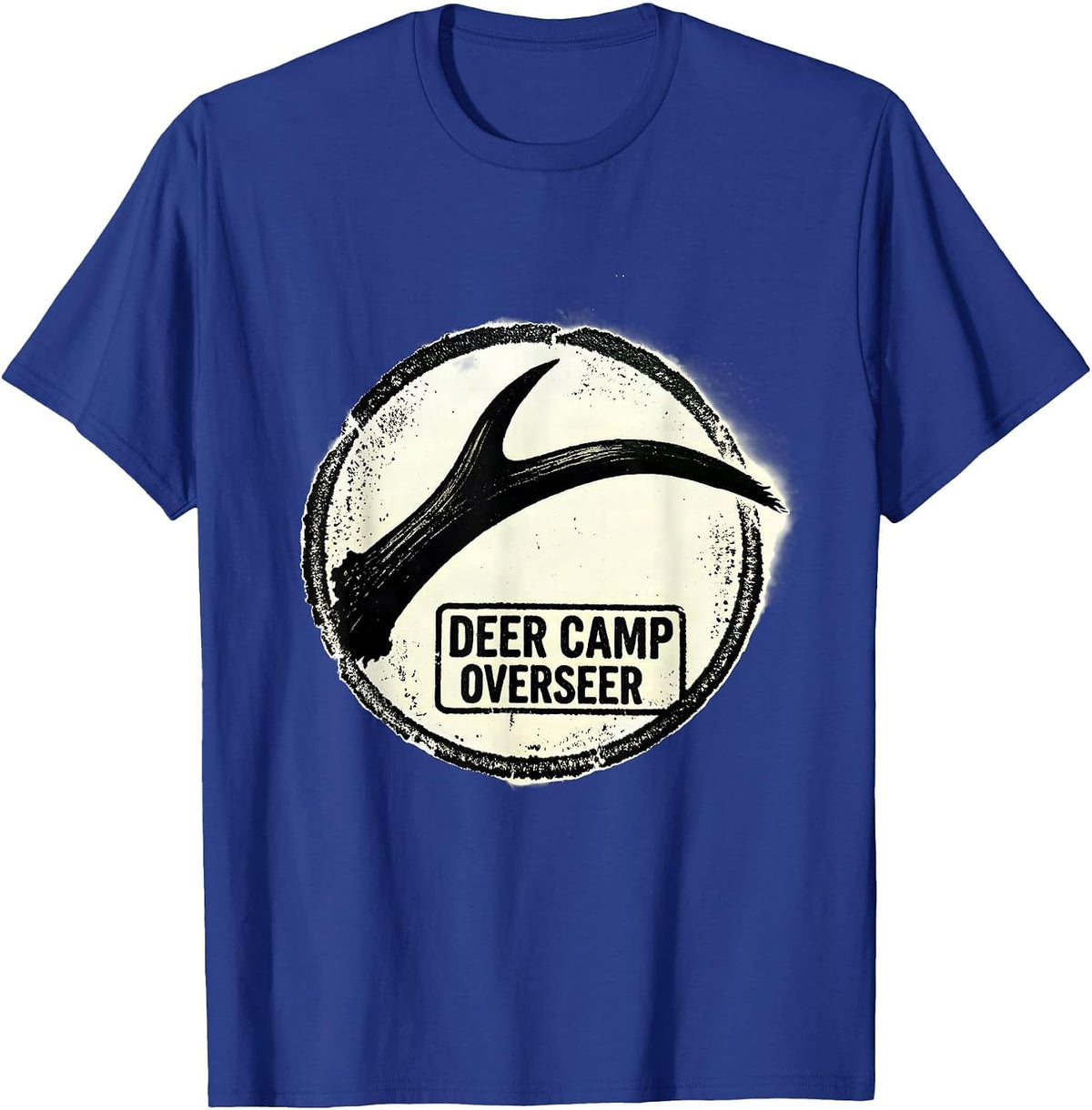 Deer Camp Overseer Patriotic Camo Deer Hunter Dad Gift T-Shirt - Royal Blue