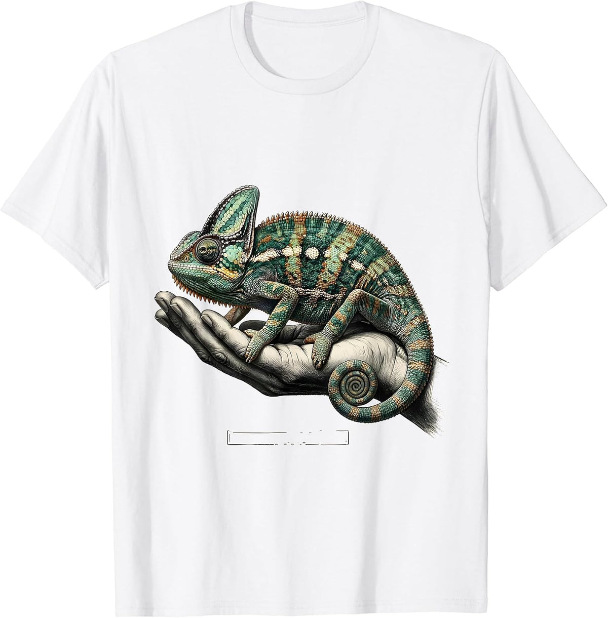 Men's Crested Chameleon Botanical Pet Keeper Cute Reptile T-Shirt - White