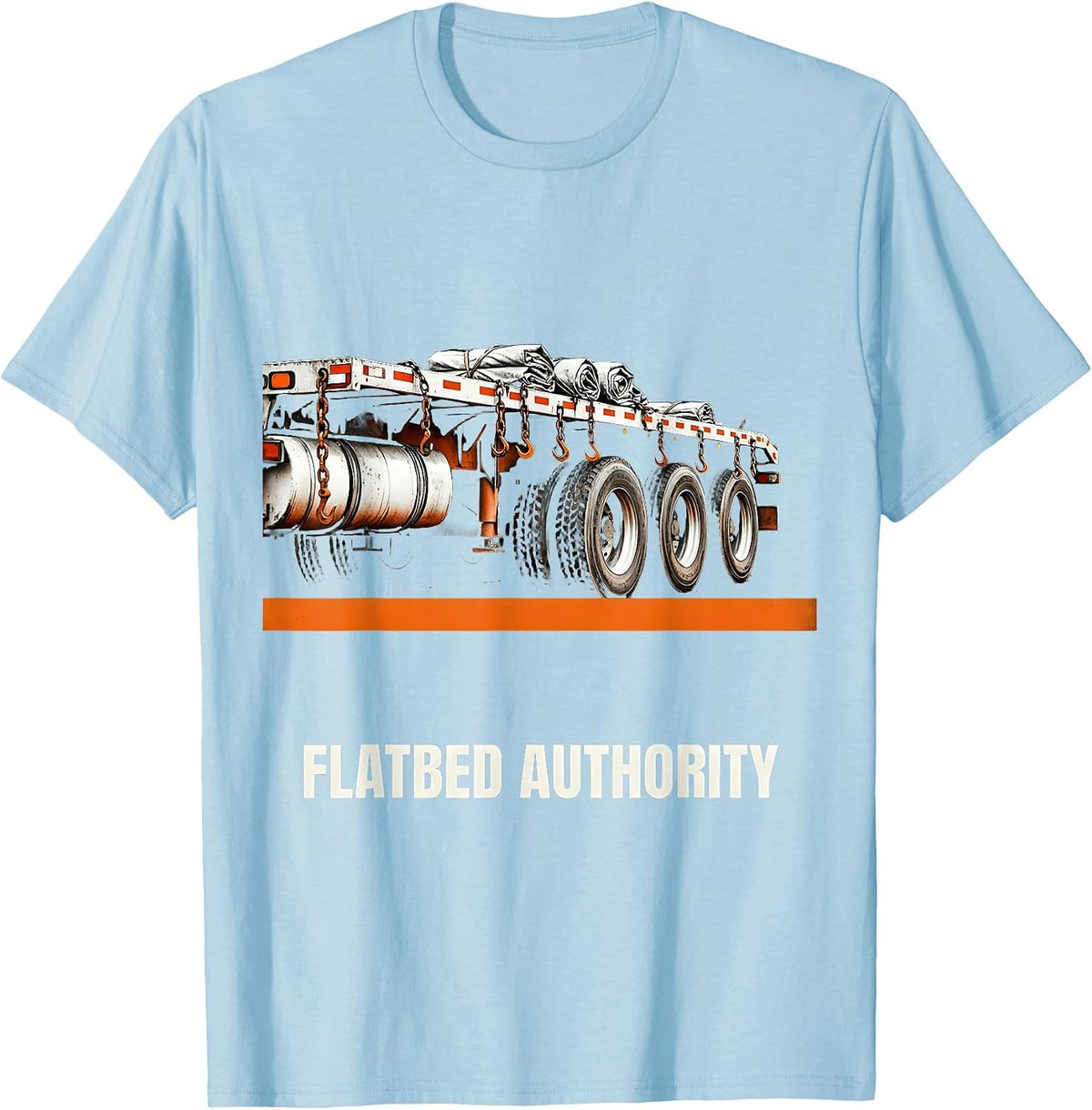 Men's Flatbed Authority Brutalist Graphic Truck Driver Humor T-Shirt - Baby Blue