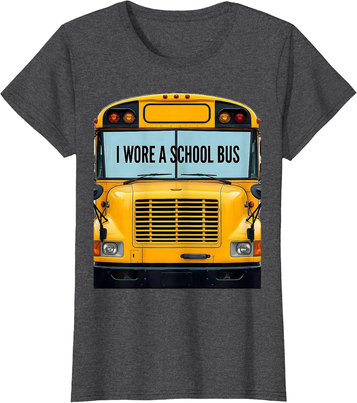 Women's I Wore A School Bus Funny Transportation Driver Halloween T-Shirt - Dark Heather Grey