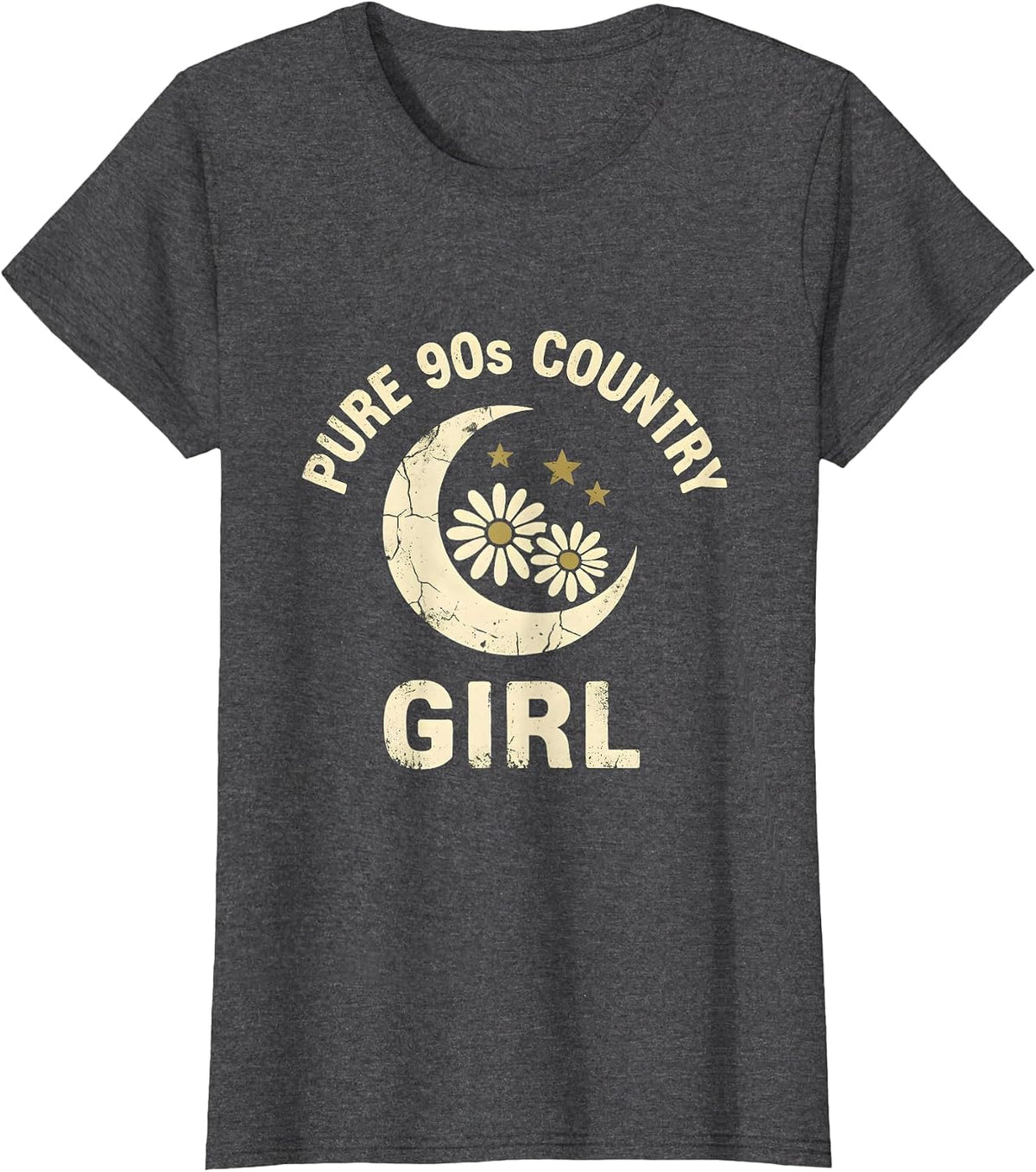 Women's Pure 90s Country Girl Graphic Design T-Shirt - Dark Heather Grey