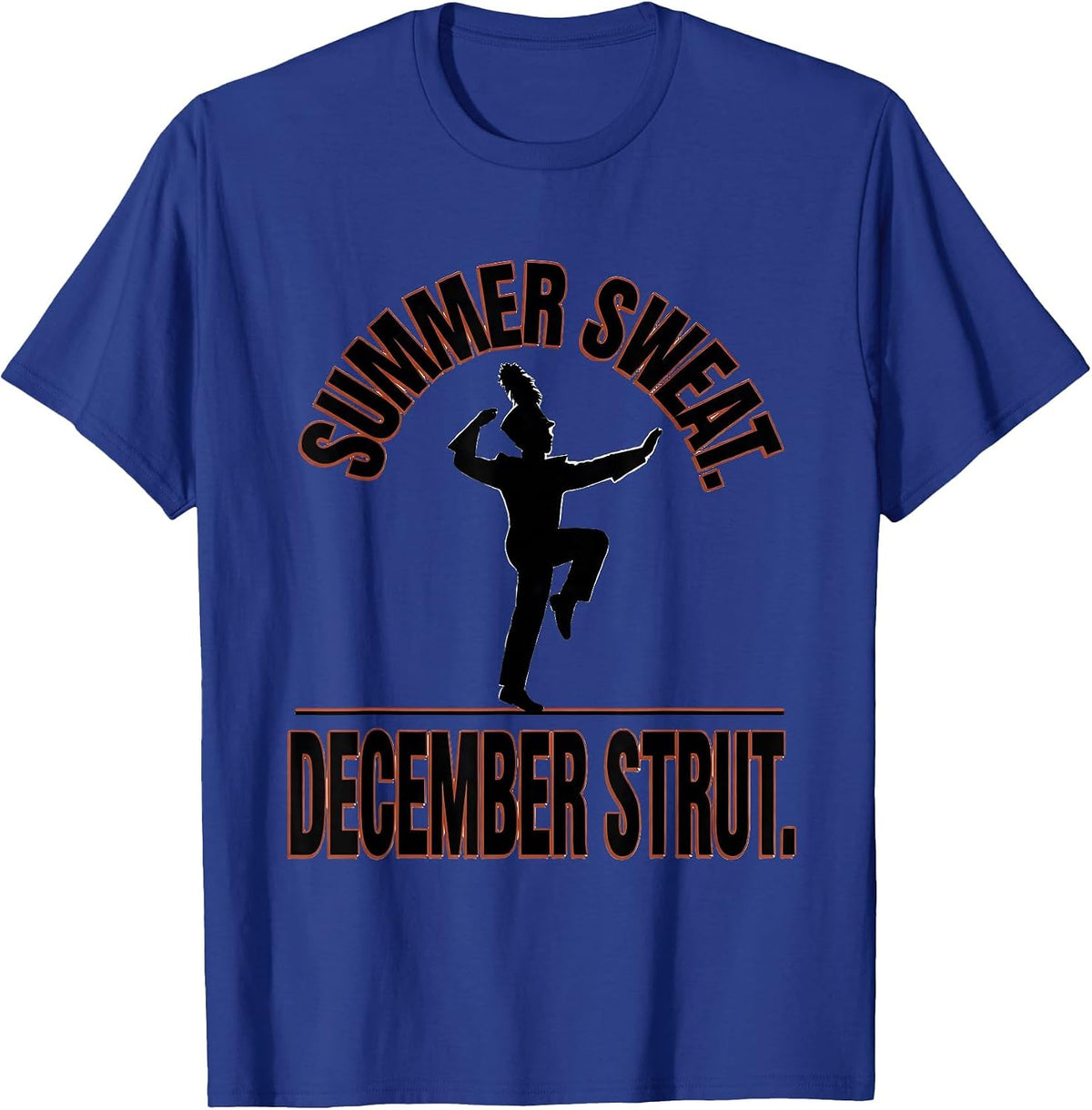 Men's Summer Sweat December Strut HBCU Marching Band Bowl Season T-Shirt - Royal Blue