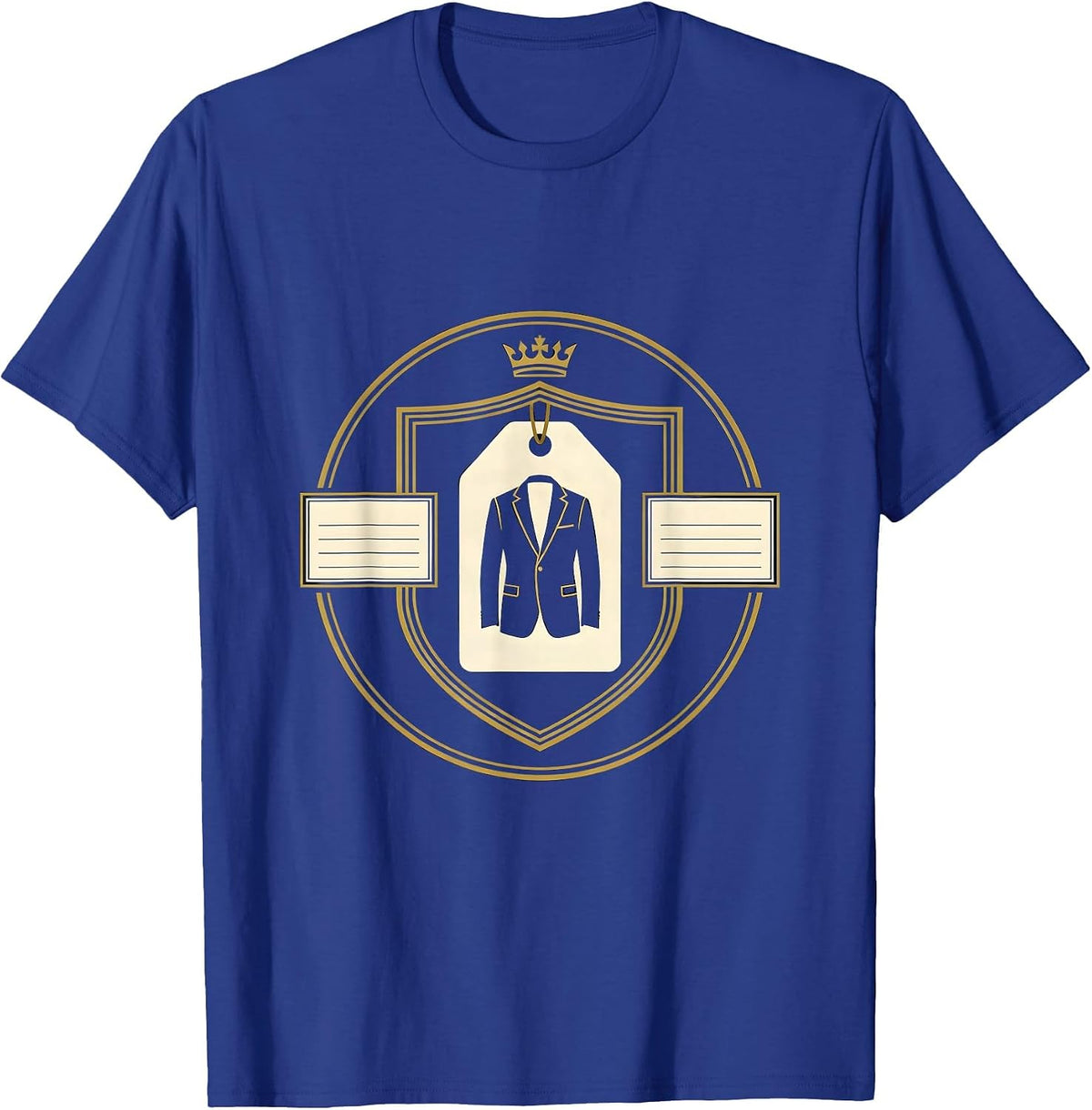 Men's Designer Brand Streetwear Emblem T-Shirt - Royal Blue