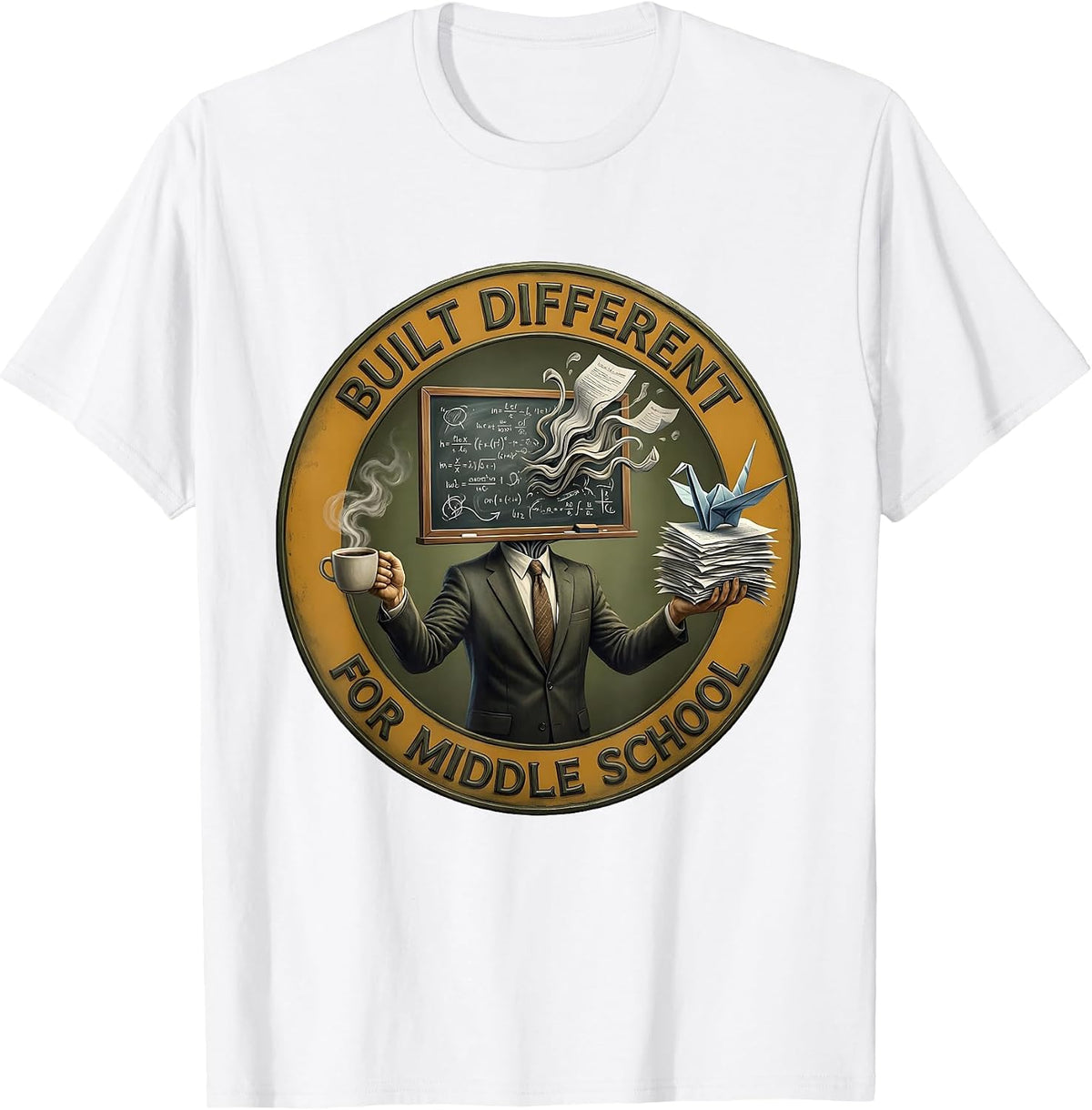 Built Different Middle School Teacher Design T-Shirt - White