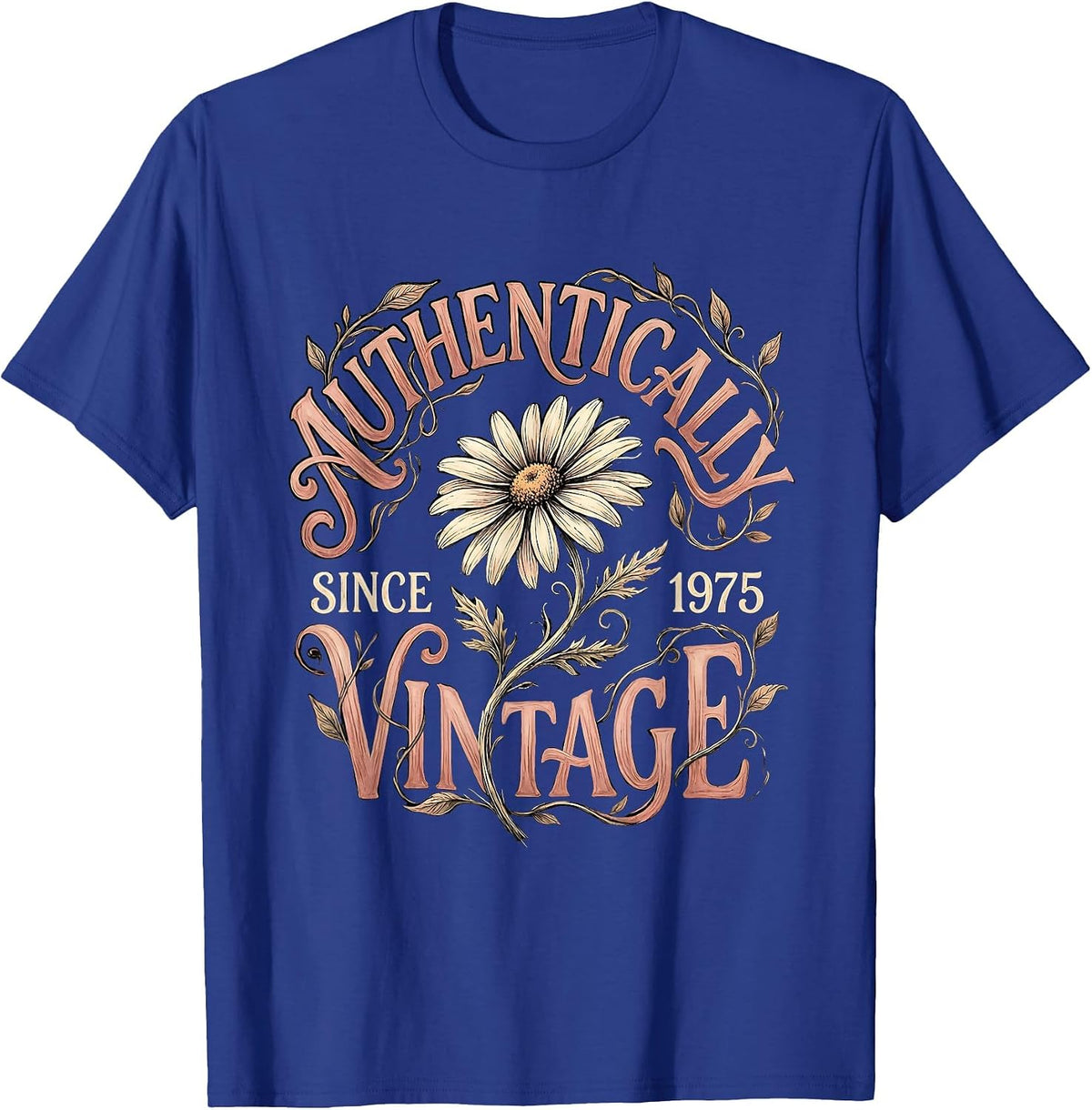 Authentically Vintage Since 1975 Classic Design T-Shirt - Royal Blue