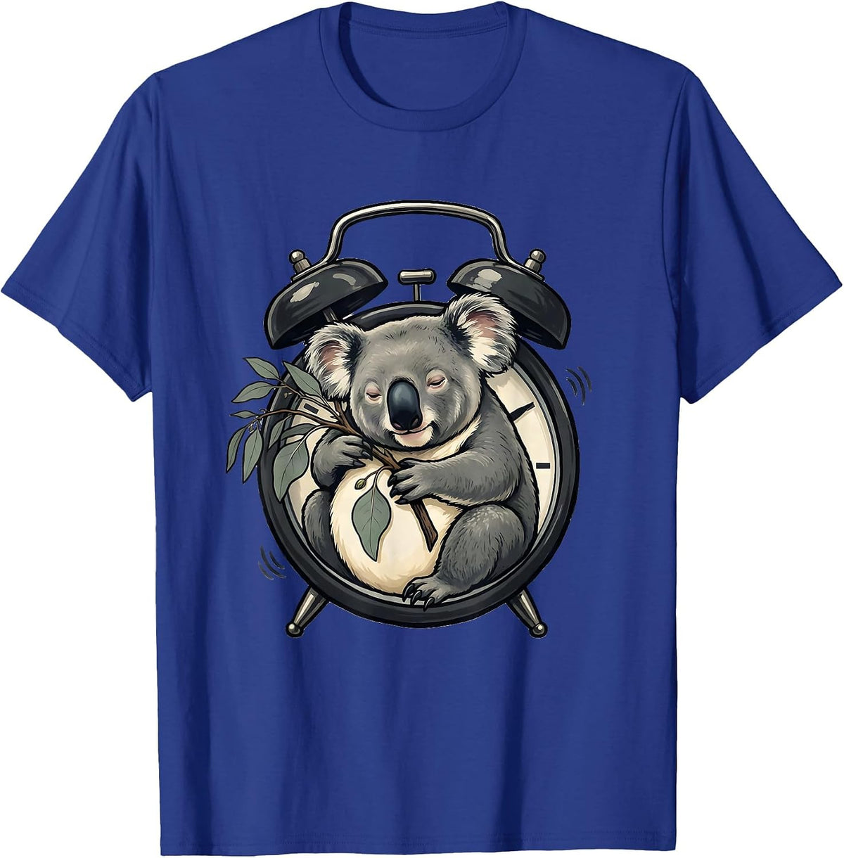 Men's Sleepy Koala Alarm Clock Cute Animal Lover Humor T-Shirt - Royal Blue