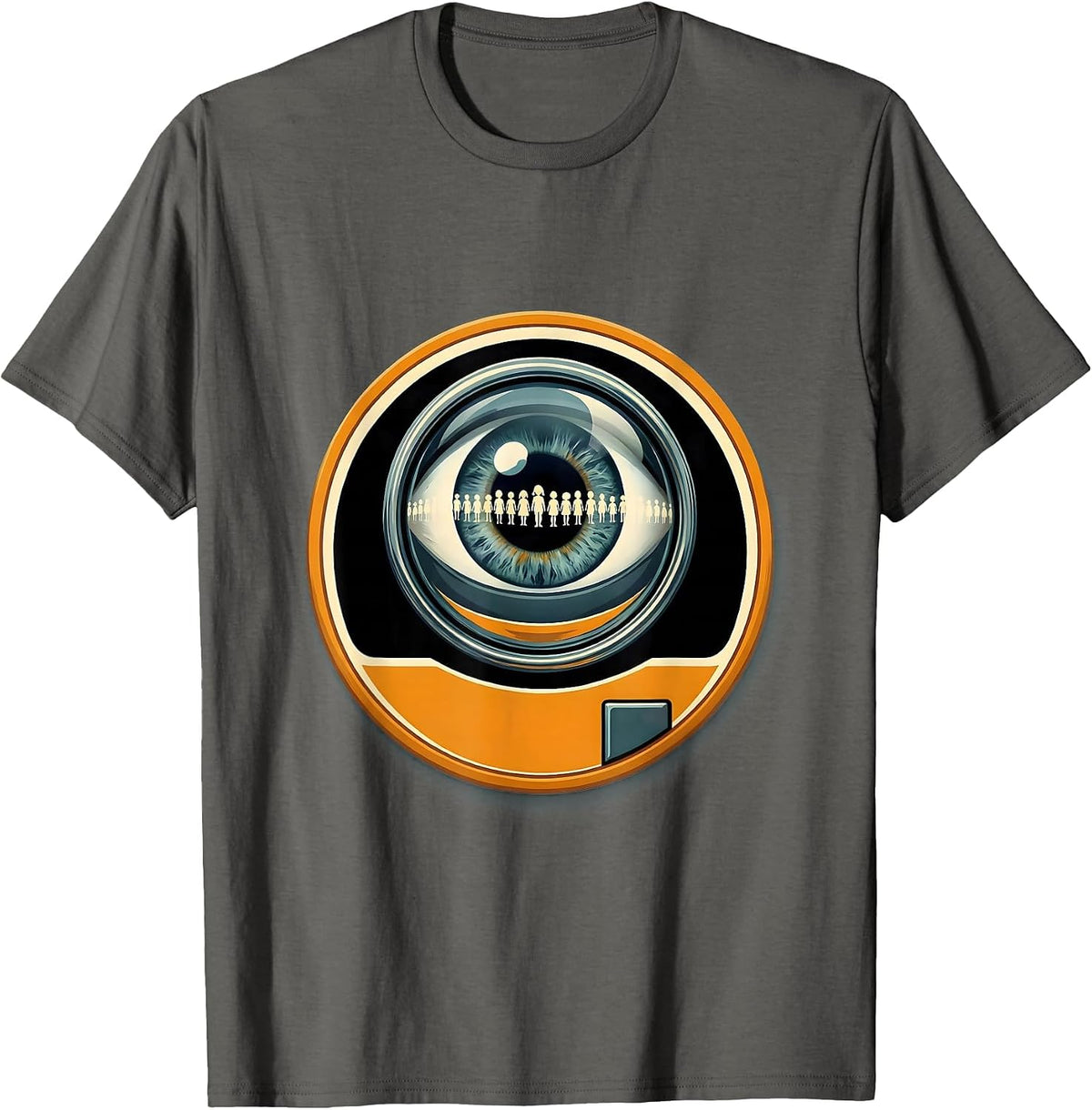 Men's Showcard Badge Mirror School Bus Driver Humor T-Shirt - Asphalt Grey