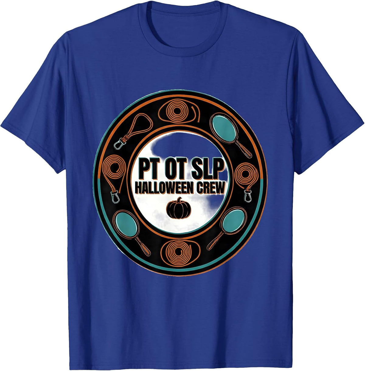 PT OT SLP Halloween Crew Funny Physical Therapy Team Humor T-Shirt - Royal Blue