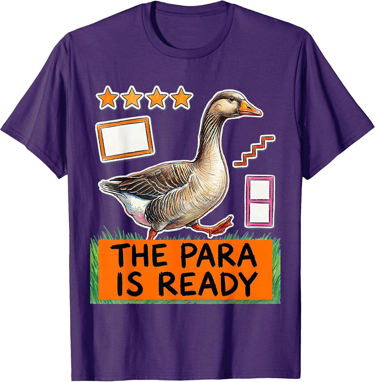 Men's The Para Is Ready Naive Kidcore Funny SPED Teacher T-Shirt - Purple