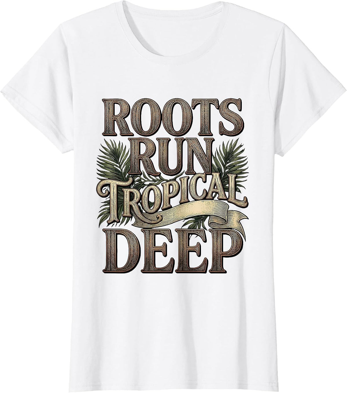 Women's Tropical Heritage Strong Merengue Dancers Design T-Shirt - White