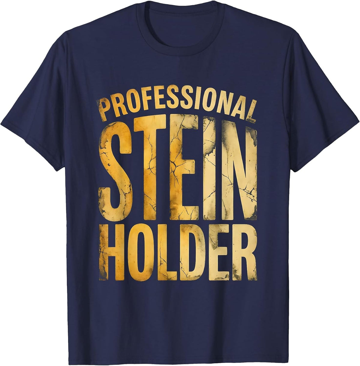 Men's Professional Stein Holder Oktoberfest Design T-Shirt - Navy Blue