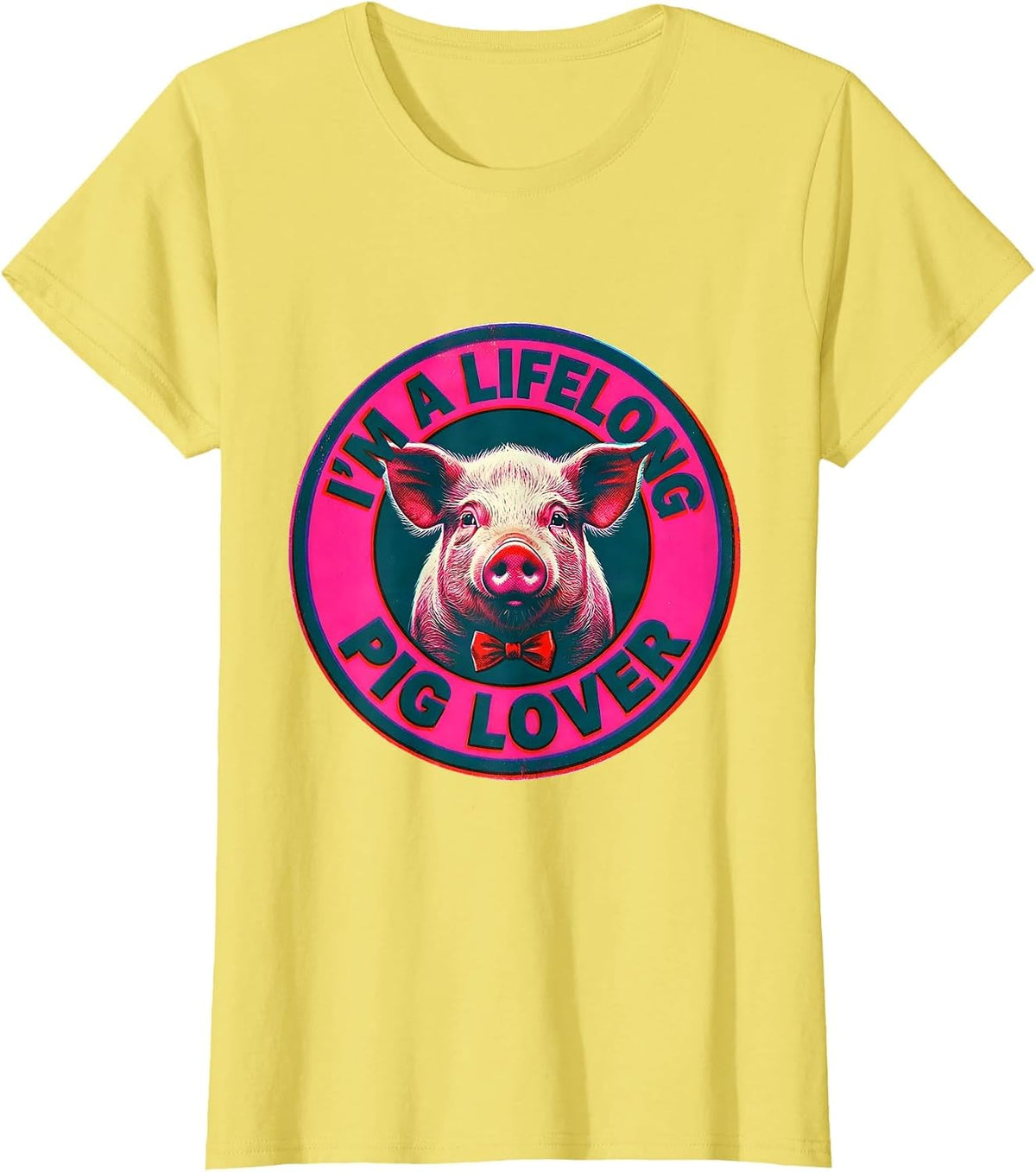 I’m A Lifelong Pig Lover Funny Farm Animal Lover Gift T-Shirt - Lemon Yellow