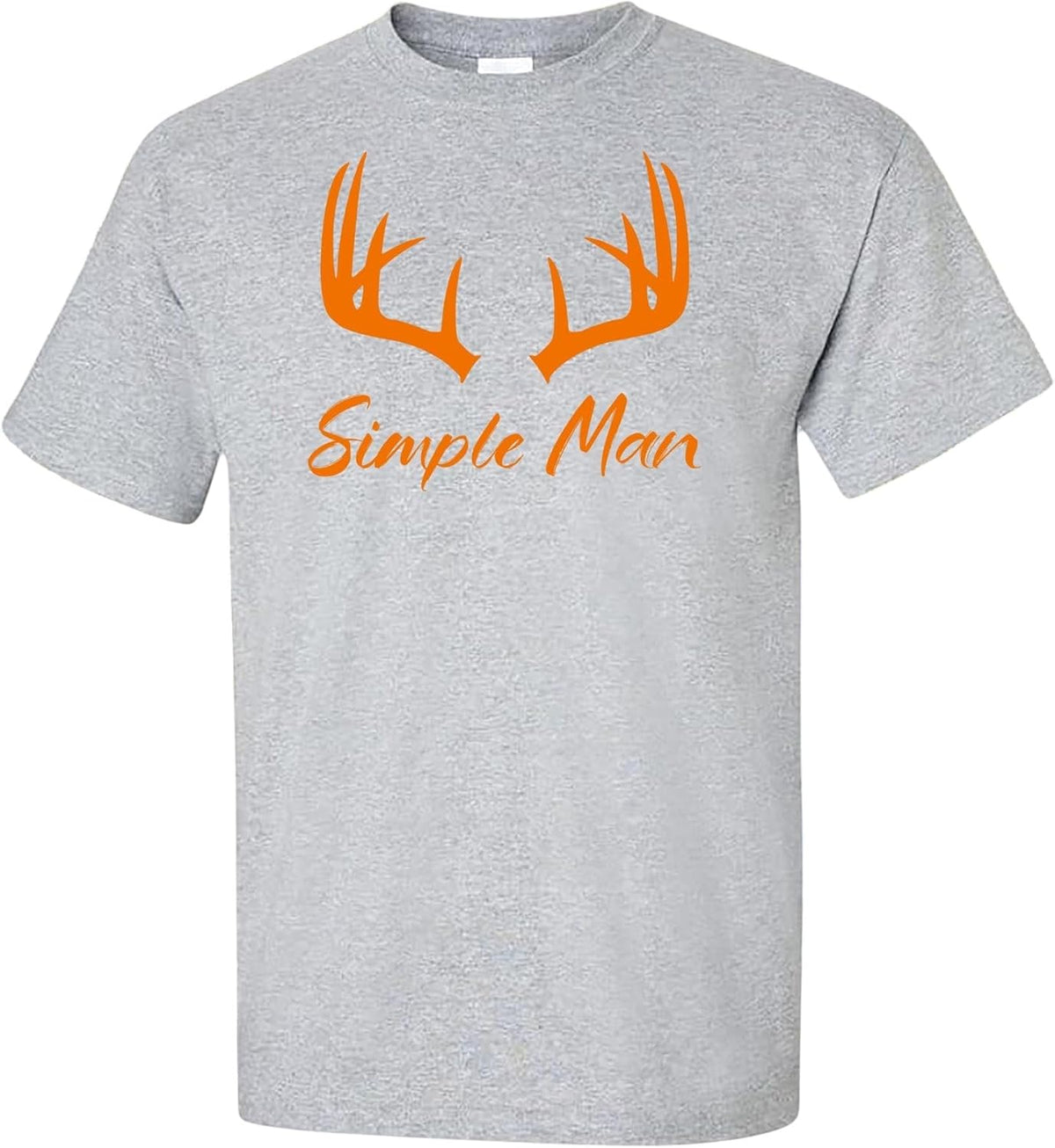 Simple Man Unisex Graphic Logo T-Shirt Rustic Outdoorsmen Deer Hunting Design for Men Country Lifestyle Apparel - Sport Grey